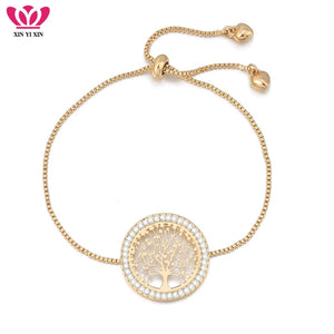 2018 New pulseira mujer moda Clear Crystal Gold Charm Bracelets