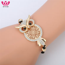Load image into Gallery viewer, Gold Owl Charm Bracelet for Women