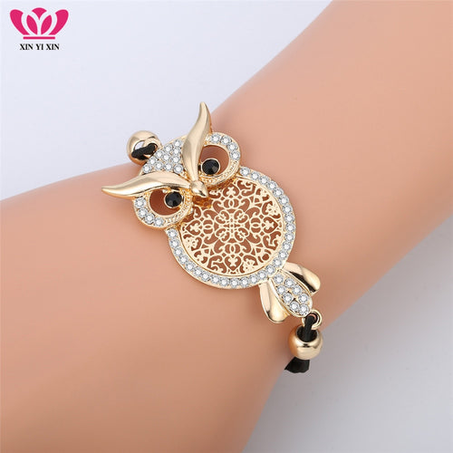 Gold Owl Charm Bracelet for Women