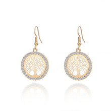 Load image into Gallery viewer, Gold Crystal Drop Earrings Women