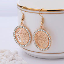 Load image into Gallery viewer, Gold Crystal Drop Earrings Women