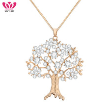 Load image into Gallery viewer, Fashion Gold Crystal Tree of Life Pendant Necklace Women