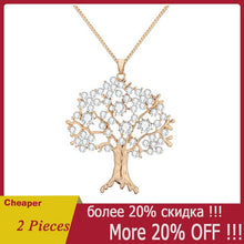 Load image into Gallery viewer, Fashion Gold Crystal Tree of Life Pendant Necklace Women