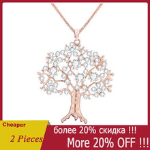 Load image into Gallery viewer, Fashion Gold Crystal Tree of Life Pendant Necklace Women