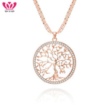 Load image into Gallery viewer, Tree of life Crystal Big Pendant Necklace Women Gold Silver Colors