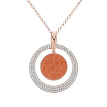 Load image into Gallery viewer, Hollow Round Circle Big Pendant Necklace Women Rose Gold